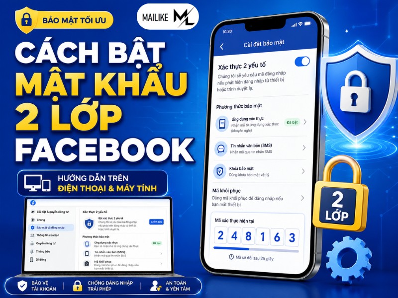 Cách bật mật khẩu hai lớp Facebook