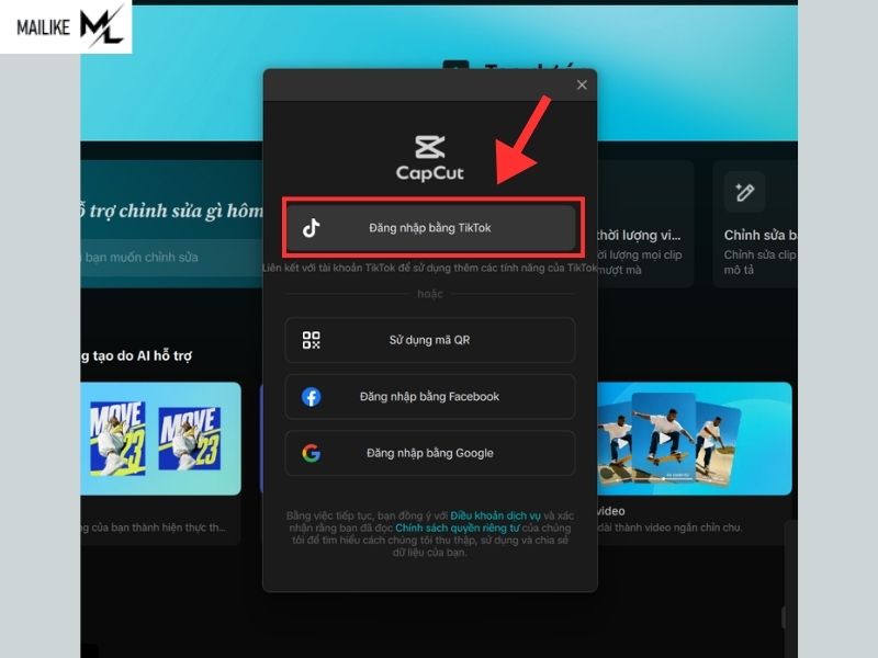 Cách đăng ký tài khoản CapCut bằng TikTok nhanh