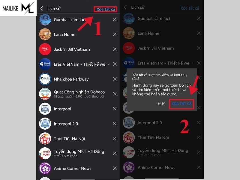 Cách xóa lịch sử tìm kiếm Facebook