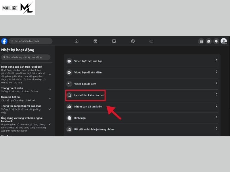 Cách xóa lịch sử tìm kiếm Facebook