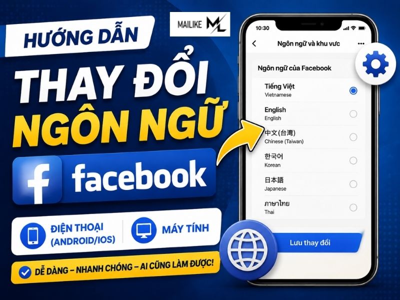 Thay đổi ngôn ngữ Facebook