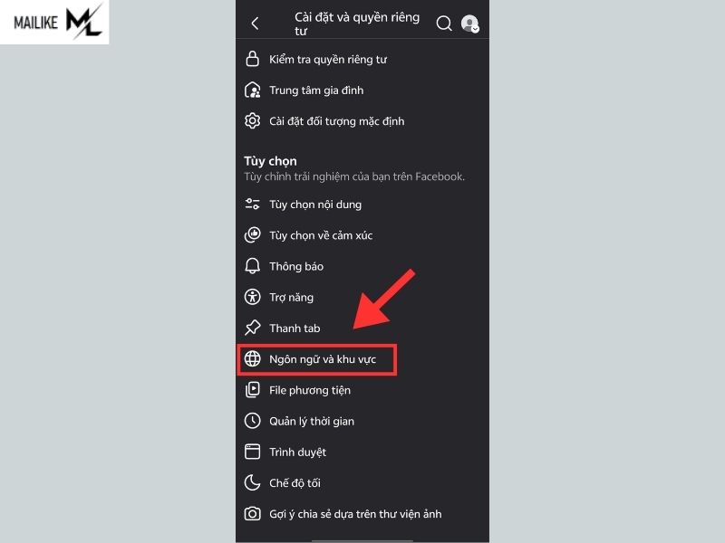 Thay đổi ngôn ngữ Facebook