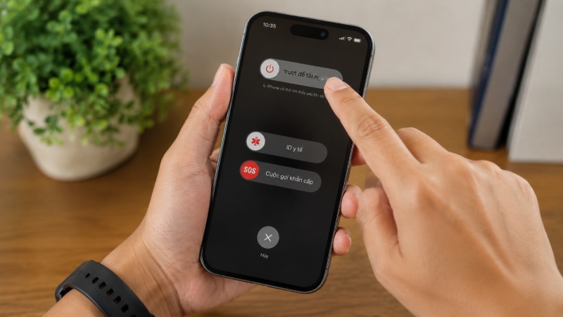 Khởi động lại điện thoại là một cách đơn giản và hiệu quả giúp xóa bộ nhớ tạm