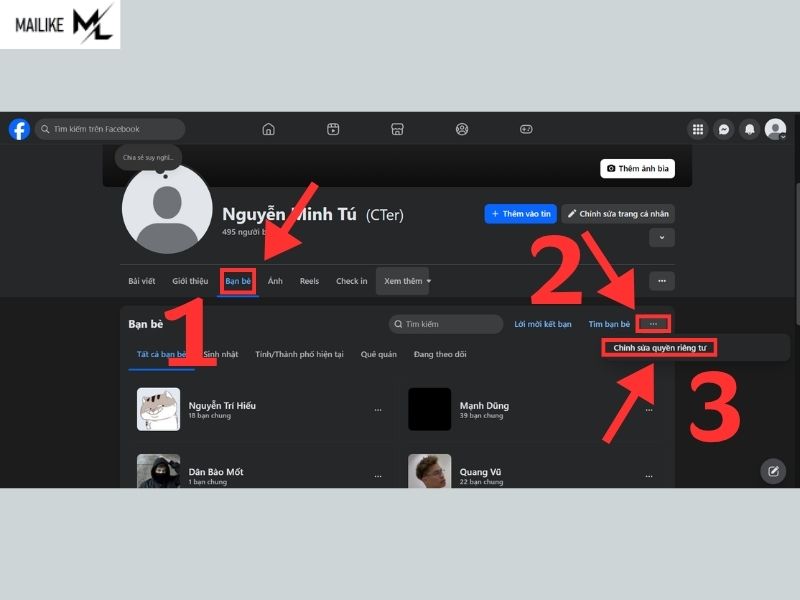 Cách ẩn danh sách bạn bè Facebook