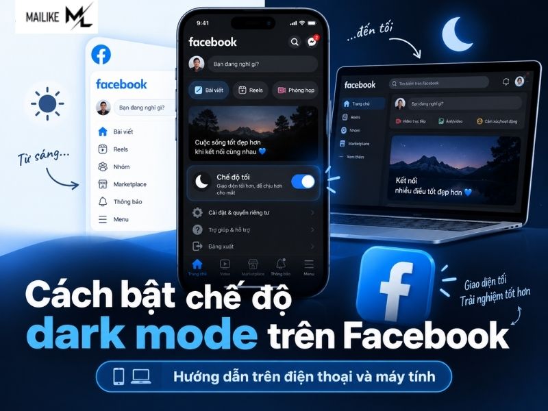 Cách bật chế độ dark mode trên Facebook
