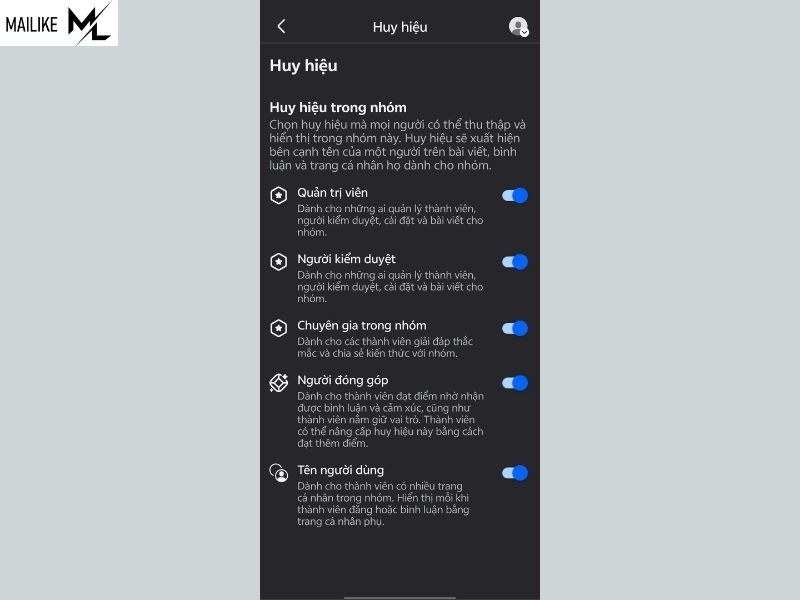 Cách bật, tắt các huy hiệu trong nhóm Facebook
