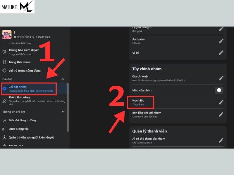 Cách bật, tắt các huy hiệu trong nhóm Facebook