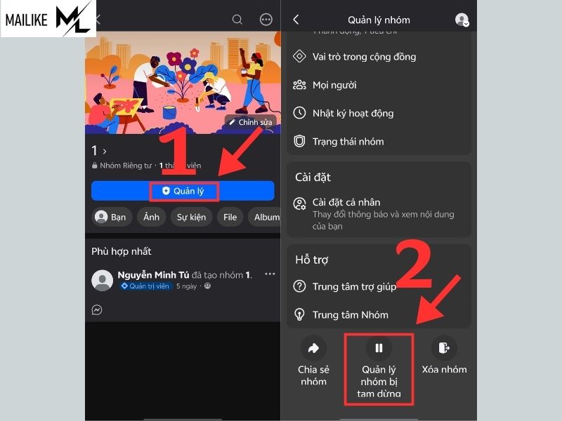 Cách bật tắt chế độ tạm ngưng hoạt động group Facebook