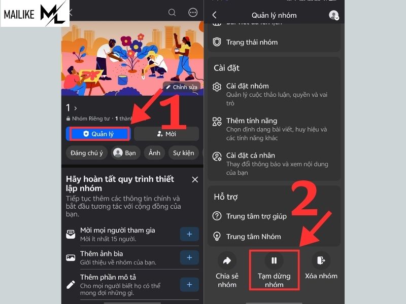 Cách bật tắt chế độ tạm ngưng hoạt động group Facebook
