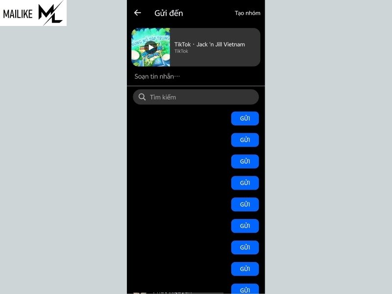 Cách chia sẻ video TikTok lên Messenger
