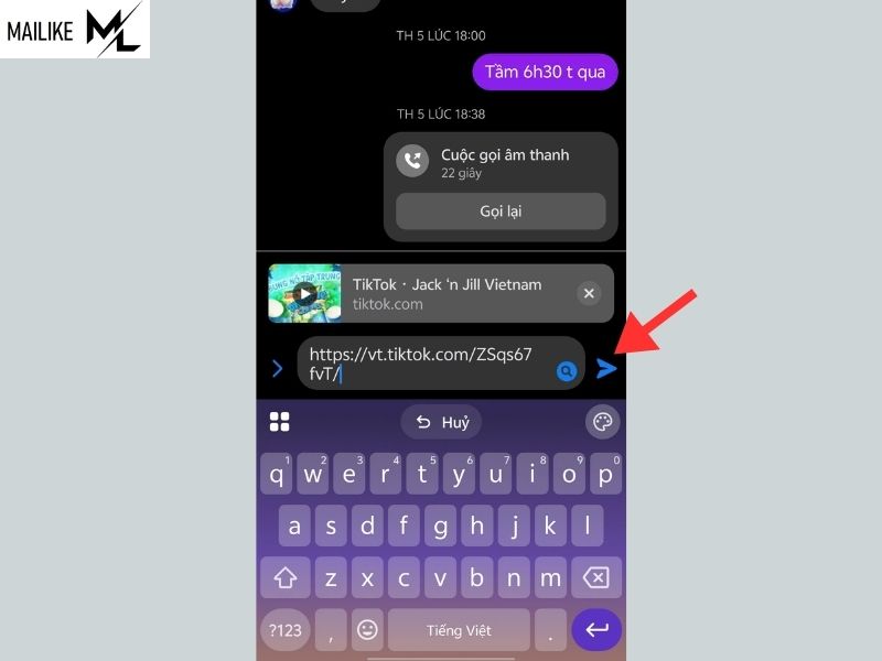 Cách chia sẻ video TikTok lên Messenger
