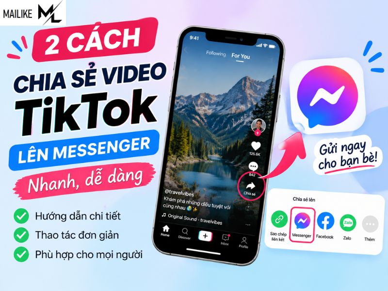 Cách chia sẻ video TikTok lên Messenger