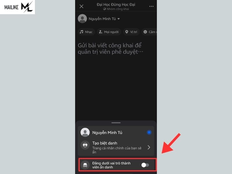 Cách đăng bài ẩn danh trên nhóm Facebook