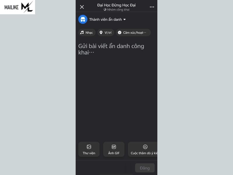 Cách đăng bài ẩn danh trên nhóm Facebook