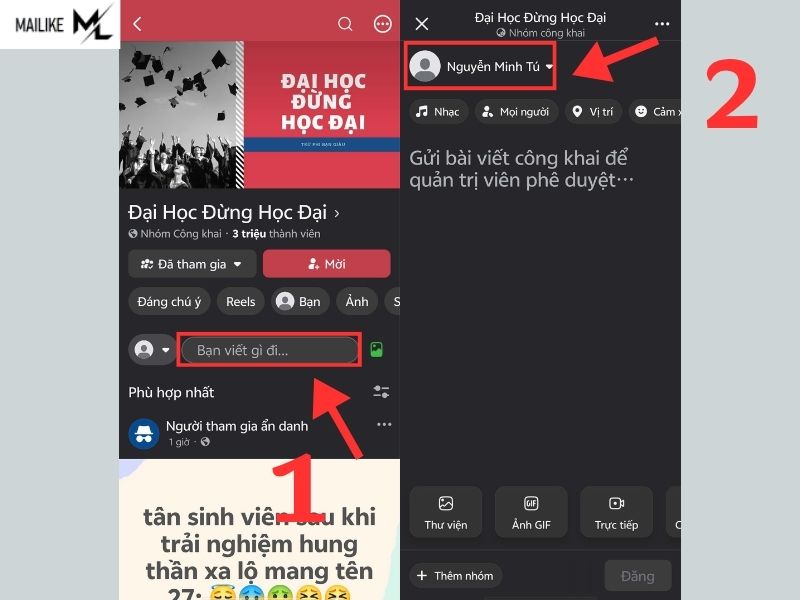 Cách đăng bài ẩn danh trên nhóm Facebook