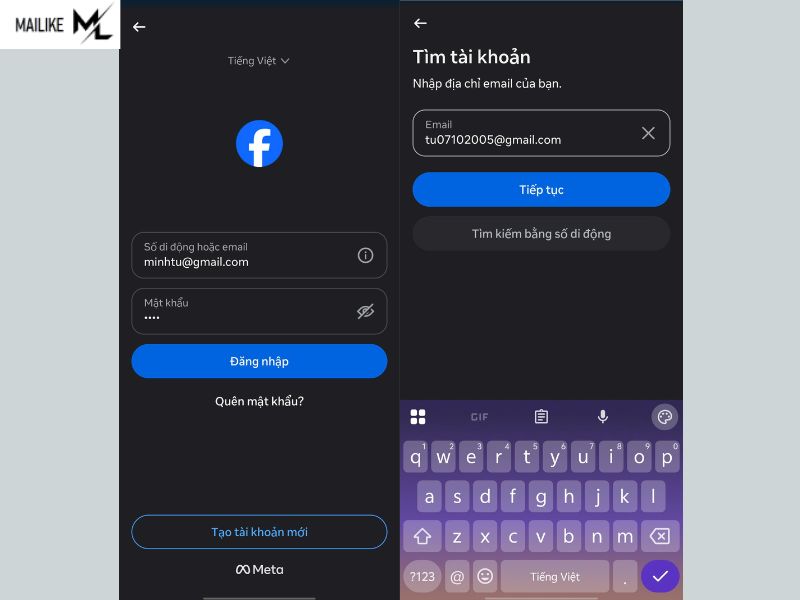 Cách khôi phục mật khẩu facebook bằng email