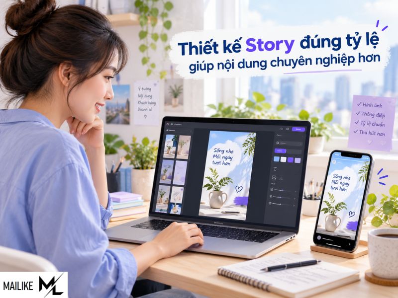 Thiết kế Story Instagram toàn màn hình