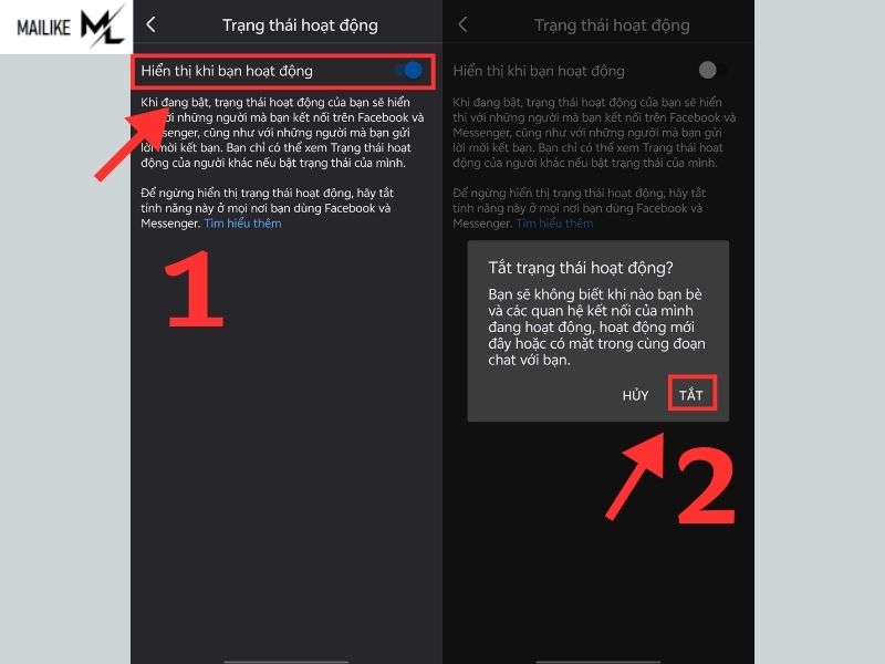 Tắt trạng thái online trên Facebook
