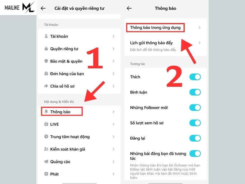 TikTok không hiện thông báo