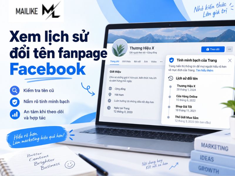 Xem lịch sử đổi tên fanpage facebook
