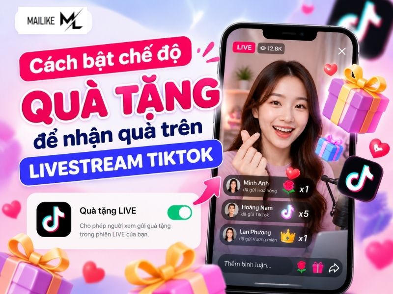 Cách bật chế độ quà tặng để nhận quà trên livestream tiktok