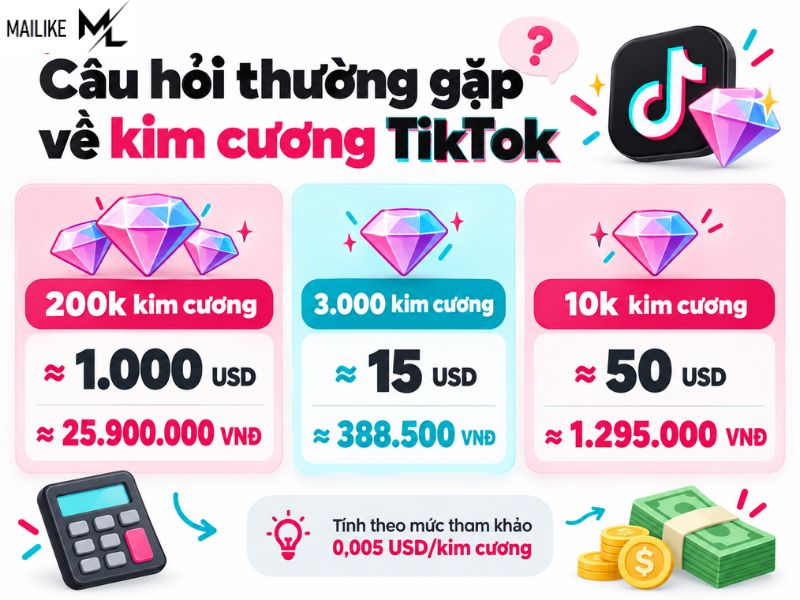 1 kim cương trên TikTok là bao nhiêu