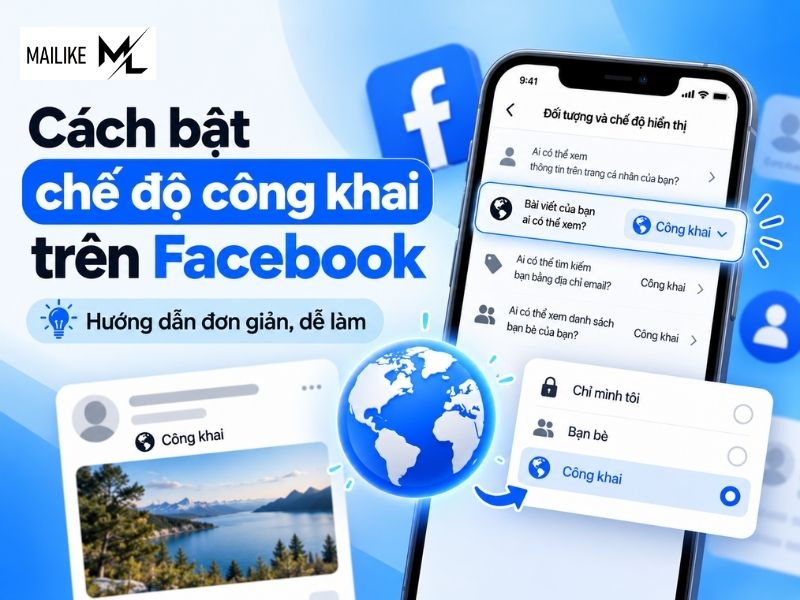 Cách bật chế độ công khai trên Facebook