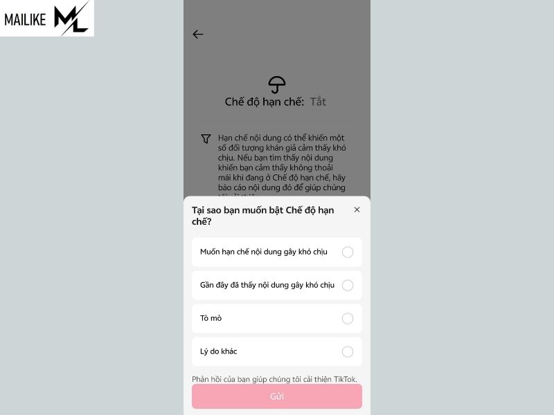 Cách bật tính năng kiểm soát nội dung trên TikTok