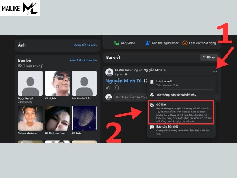 Cách gỡ tag khỏi bài đăng Facebook
