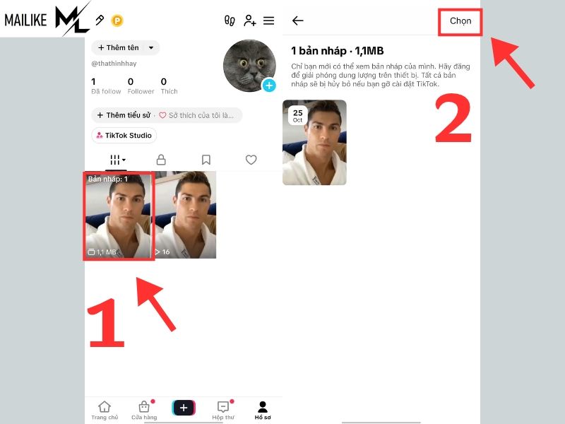 Cách khôi phục bản nháp trên TikTok