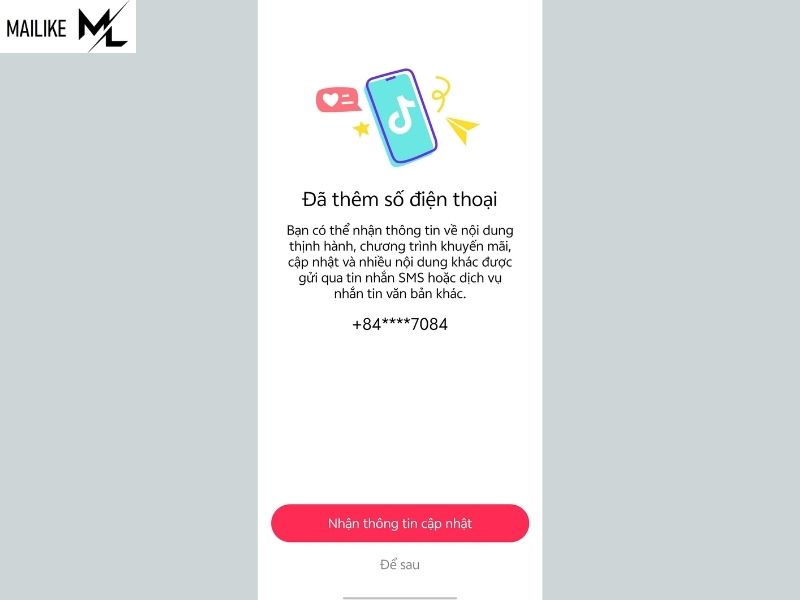 Cách xác minh số điện thoại cho tài khoản TikTok